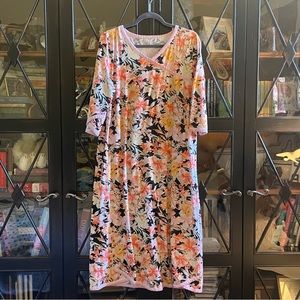 Garnet Hill 3/4 sleeve nightshirt nightgown L